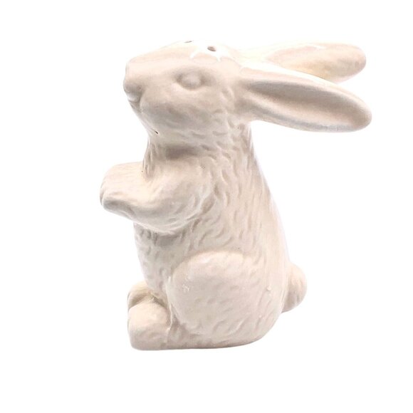 Farmhouse Bunny Rabbit Ceramic Salt & Pepper Shaker Set Spring Easter Grandma - Picture 2 of 7